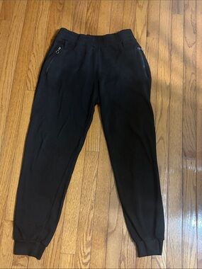 Thrill Black Zipper-Detail Joggers